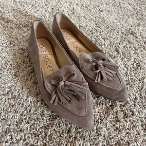 Sole Society Grey Tasseled Suede Flats